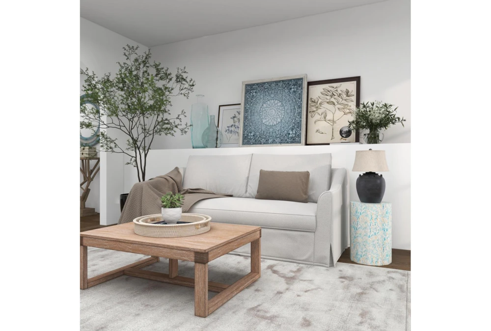 13" Natural Wood And Shell Round Faceted Multi-Color Accent Table 16 13" Natural Wood And Shell Round Faceted Multi-Color Accent Table - Image 14