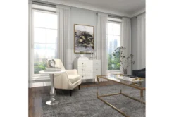 20" Round Silver And Marble Pedestal Accent Table -Furniture Store 270032 white marble accent table room 94