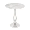 20" Round Silver And Marble Pedestal Accent Table 1 20" Round Silver And Marble Pedestal Accent Table -Furniture Store 270032 white marble accent table signature 04