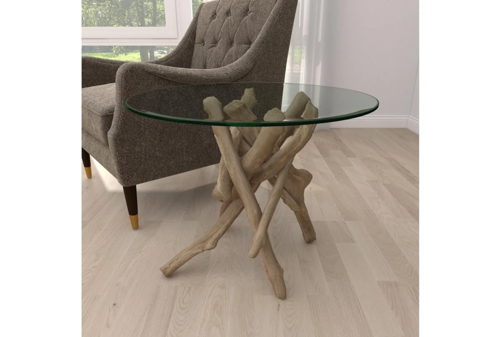 Natural Driftwood Logs And Glass Accent Table 13 Natural Driftwood Logs And Glass Accent Table - Image 11