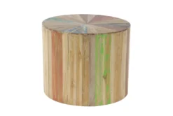 Light Brown Reclaimed Wood Drum Accent Table -Furniture Store 270332 brown reclaimed wood accent table back 82