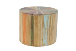 Light Brown Reclaimed Wood Drum Accent Table -Furniture Store 270332 brown reclaimed wood accent table material 76