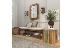 Light Brown Reclaimed Wood Drum Accent Table -Furniture Store 270332 brown reclaimed wood accent table room 86