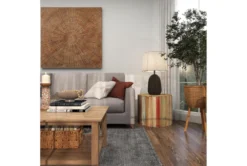 Light Brown Reclaimed Wood Drum Accent Table -Furniture Store 270332 brown reclaimed wood accent table room 87