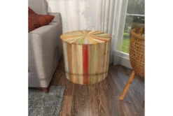 Light Brown Reclaimed Wood Drum Accent Table -Furniture Store 270332 brown reclaimed wood accent table room 91