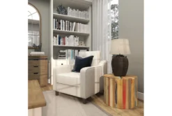 Light Brown Reclaimed Wood Drum Accent Table -Furniture Store 270332 brown reclaimed wood accent table room 94