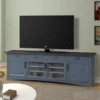 Americana Denim Modern 92" Tv Stand -Furniture Store 270557 blue wood media console signature 01