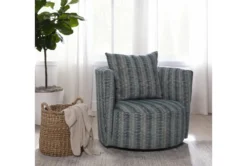Retreat Twirl Cerulean 37" Swivel Accent Chair -Furniture Store 270864 blue fabric accent chair room 61
