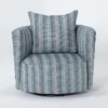 Retreat Twirl Cerulean 37" Swivel Accent Chair -Furniture Store 270864 blue fabric accent chair signature 01