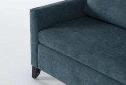 Mikayla Teal 76" Queen Plus Sleeper With Reversible Chaise -Furniture Store 270877 blue fabric sleeper detail 45