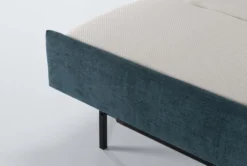 Mikayla Teal 76" Queen Plus Sleeper With Reversible Chaise -Furniture Store 270877 blue fabric sleeper detail 47