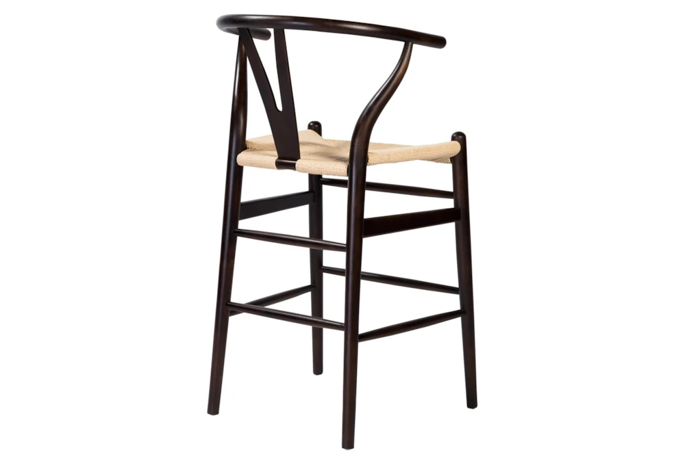 Walnut Wishbone 26" Counter Stool With Natural Seat 6 Walnut Wishbone 26" Counter Stool With Natural Seat - Image 4