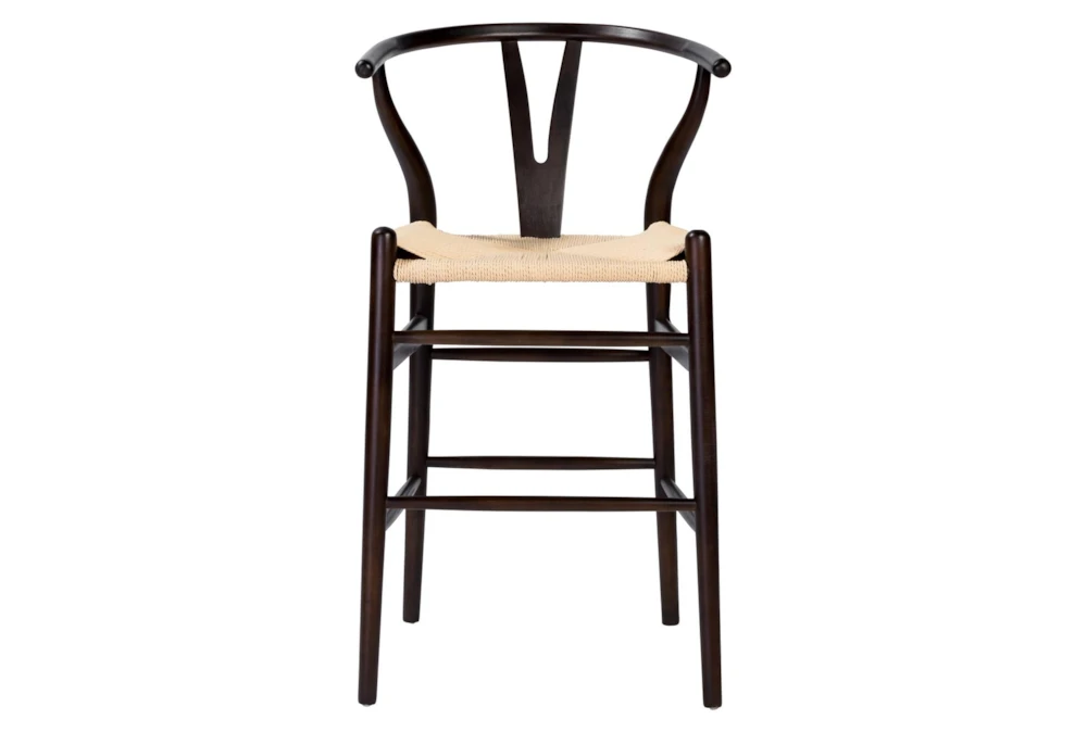 Walnut Wishbone 26" Counter Stool With Natural Seat 3 Walnut Wishbone 26" Counter Stool With Natural Seat