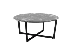 Liv Black Faux Marble Round Coffee Table With Matte Black Base -Furniture Store 271686 black marble coffee table detail 45