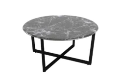 Liv Black Faux Marble Round Coffee Table With Matte Black Base -Furniture Store 271686 black marble coffee table detail 46