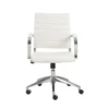 Kolding White Faux Leather Low Back Desk Chair