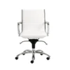 Copenhagen White Faux And Leather And Chrome Low Back Desk Chair -Furniture Store 271919 white leather office chair signature 01