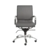 Skagen Grey Faux Leather And Chrome Low Back Desk Chair -Furniture Store 271924 grey leather office chair signature 01