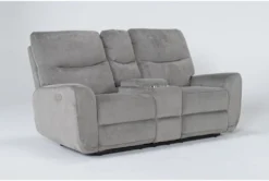 Ronan Oatmeal 77" Power Reclining Loveseat With Storage Console & USB 12 Ronan Oatmeal 77" Power Reclining Loveseat With Storage Console & USB -Furniture Store 272873 beige fabric console loveseat side 18