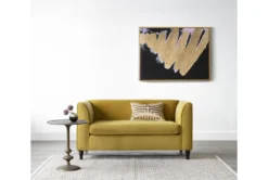 Frances Velvet 60" Settee -Furniture Store 275273 yellow fabric settee room 59