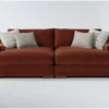 Emmett Grande Velvet 100" Double Chaise Sectional -Furniture Store 275314 red fabric sectional signature 01