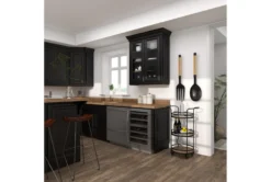 21" Round Iron 3 Tier Bar Cart -Furniture Store 276350 brown metal bar cart room 93