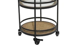 21" Round Iron 3 Tier Bar Cart -Furniture Store 276350 brown multi media bar cart detail 44