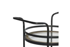 21" Round Iron 3 Tier Bar Cart -Furniture Store 276350 brown multi media bar cart detail 45
