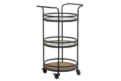 21" Round Iron 3 Tier Bar Cart