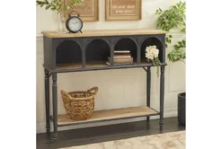 47" Metal + Wood Arched Front Console Table -Furniture Store 276385 black multi media sofa table room 86
