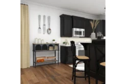 47" Metal + Wood Arched Front Console Table -Furniture Store 276385 black wood sofa table room 87