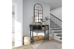 47" Metal + Wood Arched Front Console Table -Furniture Store 276385 black wood sofa table room 88