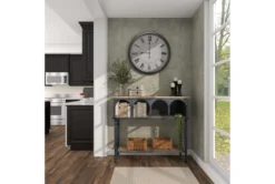 47" Metal + Wood Arched Front Console Table -Furniture Store 276385 black wood sofa table room 96