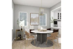 30" Gold + Mirror Bamboo Detail Square Bar Cart -Furniture Store 276401 gold multi media bar cart room 86