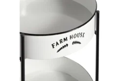 Round White Iron 3 Tier Farmhouse Rolling Storage Cart -Furniture Store 276490 white multi media bar cart detail 44