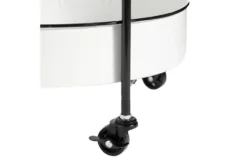 Round White Iron 3 Tier Farmhouse Rolling Storage Cart -Furniture Store 276490 white multi media bar cart detail 45