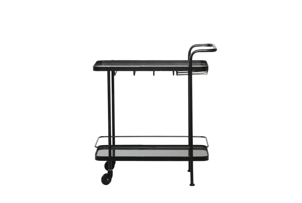 Black Metal + Glass Bar Cart 4 Black Metal + Glass Bar Cart - Image 2