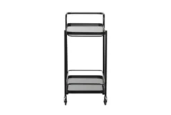 Black Metal + Glass Bar Cart 13 Black Metal + Glass Bar Cart -Furniture Store 276494 black multi media bar cart front 03