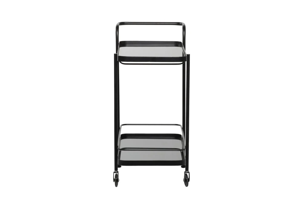 Black Metal + Glass Bar Cart 5 Black Metal + Glass Bar Cart - Image 3