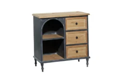 31" Metal + Wood Arched Front Cabinet