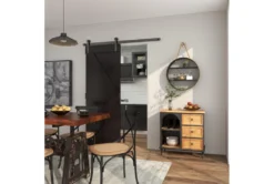 31" Metal + Wood Arched Front Cabinet -Furniture Store 276495 brown wood cabinet room 87