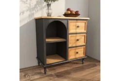 31" Metal + Wood Arched Front Cabinet -Furniture Store 276495 brown wood cabinet room 92