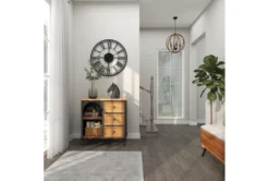 31" Metal + Wood Arched Front Cabinet -Furniture Store 276495 brown wood cabinet room 93