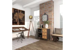 31" Metal + Wood Arched Front Cabinet -Furniture Store 276495 brown wood cabinet room 94