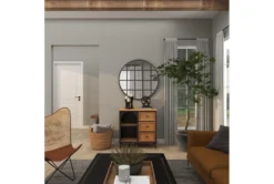 31" Metal + Wood Arched Front Cabinet -Furniture Store 276495 brown wood cabinet room 95