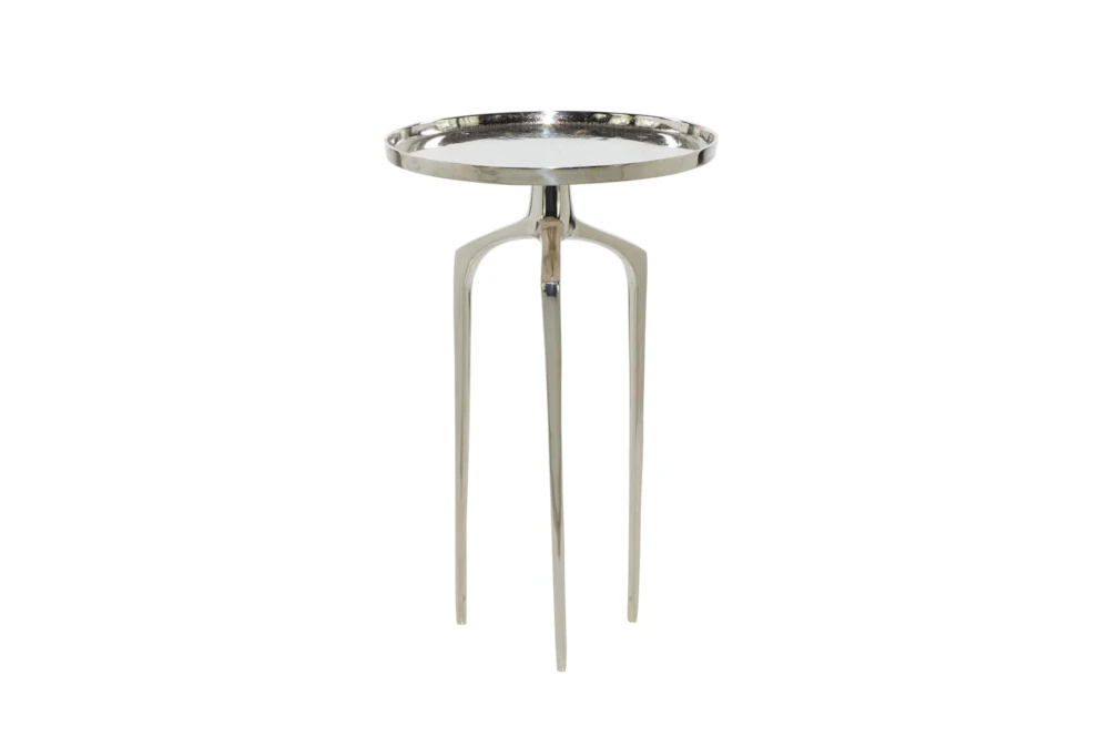 25" Silver Modern Tripod Round Accent Table 8 25" Silver Modern Tripod Round Accent Table - Image 6