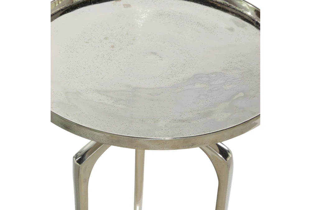 25" Silver Modern Tripod Round Accent Table 6 25" Silver Modern Tripod Round Accent Table - Image 4