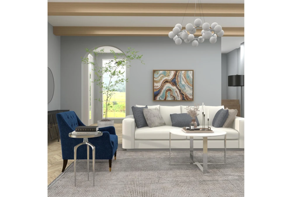 25" Silver Modern Tripod Round Accent Table 10 25" Silver Modern Tripod Round Accent Table - Image 8