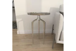 25" Silver Modern Tripod Round Accent Table 29 25" Silver Modern Tripod Round Accent Table -Furniture Store 276513 silver multi media accent table room 892