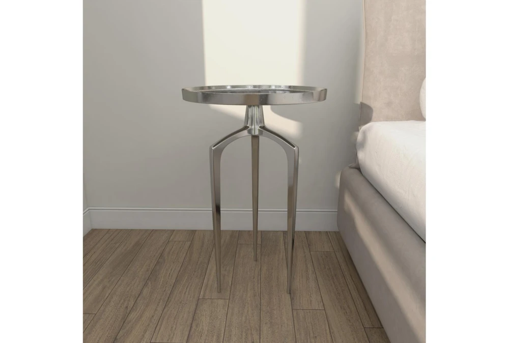 25" Silver Modern Tripod Round Accent Table 14 25" Silver Modern Tripod Round Accent Table - Image 12